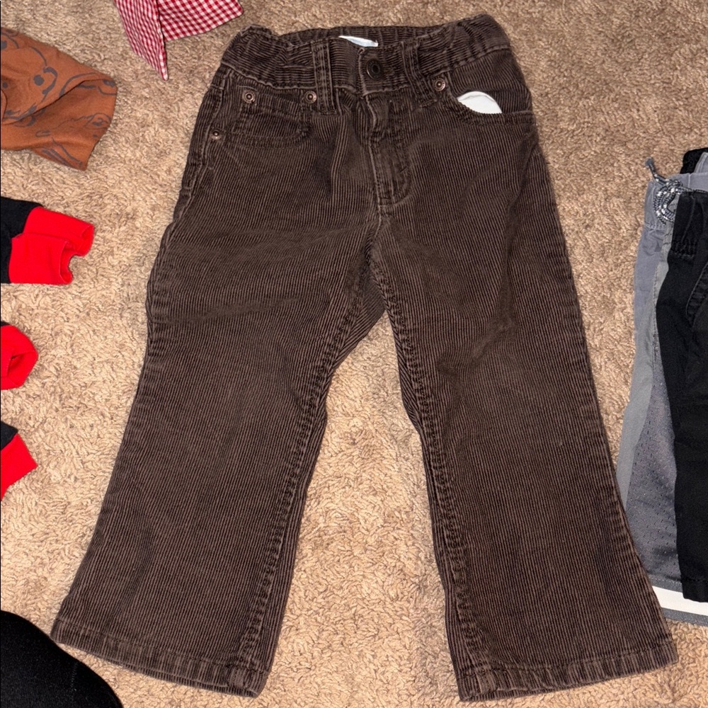 3 for $20! Boys 2t brown Corduroy pants toddler 2t brown pants Elastic Waistband